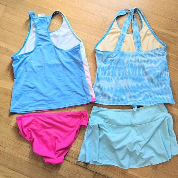 Land's End Pink Swirl Tie Dye Swimsuit - Girls Size 14 - Picture 4 of 4